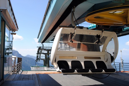 mountain chair  lift with four places for people