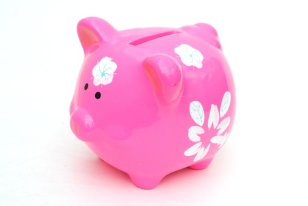 piggy bank on white background, soft shadowsの写真素材