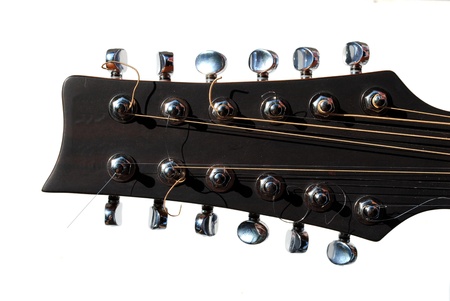 close-up of an acoustic twelve strings guitar