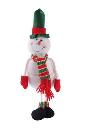 Christmas snowman as decoration, isolated on whiteの写真素材