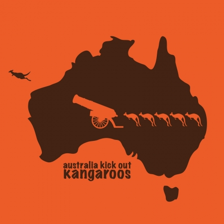 kangaroos are shot out from Australiaのイラスト素材