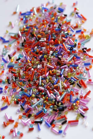 scattered glass beadsの写真素材