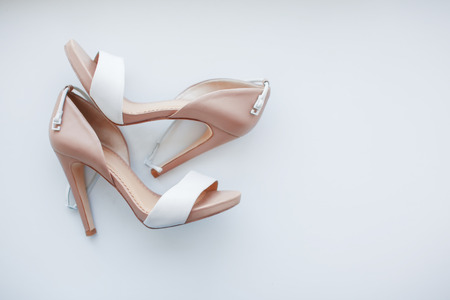 women's shoes on white backgroundの写真素材