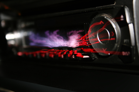 car radio with music.