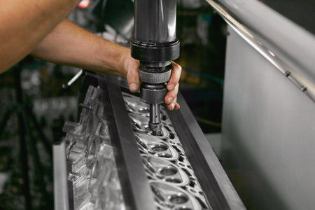 Restoration Of Engine Valves, close up.