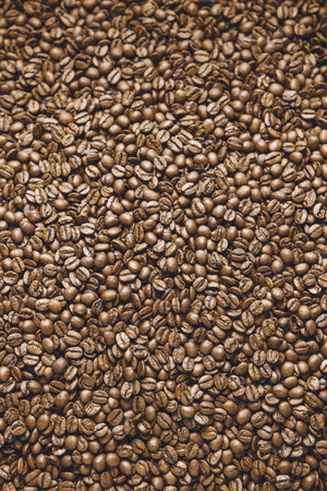 Roasted Coffee Beans Close-Up Imageの写真素材