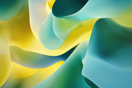 Bright Abstract Form with Yellow and Aqua Curvesの素材