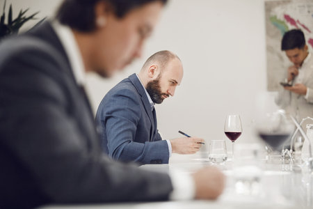 Sommelier Exam Preparation. Training of professional wine staff.の写真素材