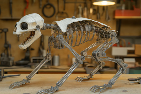Robotic Animal Skeleton Prototype in Laboratory Workshopの素材