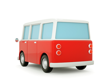 van cartoon 3d backの写真素材