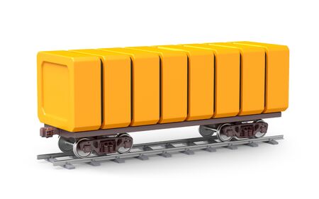 Futuristic railroad freight car isolated on white. 3d illustration.