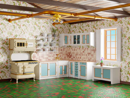 vintage kitchen early 20th centuryの写真素材