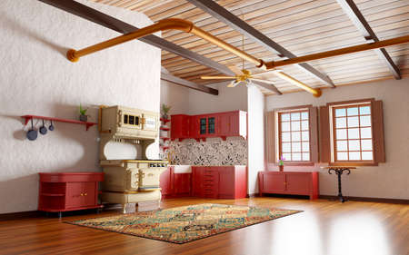 vintage kitchen early 20th centuryの写真素材