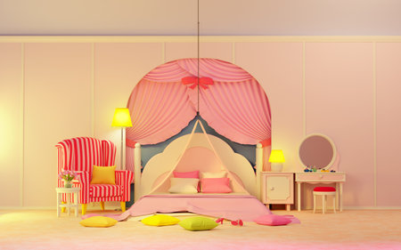 princess room cozy evening flatの写真素材
