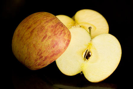 Apple on black bckgroundの写真素材