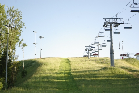 ski resort in the green field 