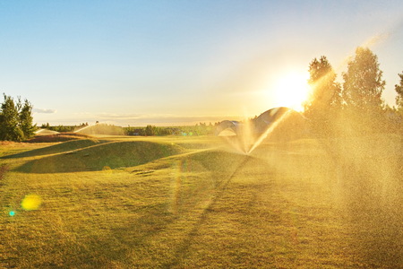 Golf course in the countrysideの写真素材