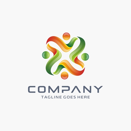 Modern 3D logo design templateのイラスト素材