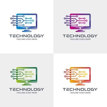 Modern abstract computer logoのイラスト素材
