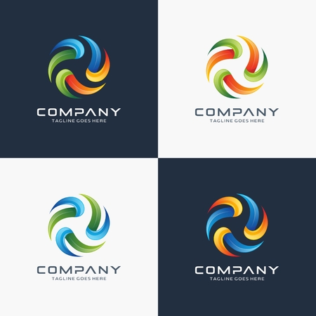Circle 3D logo designのイラスト素材