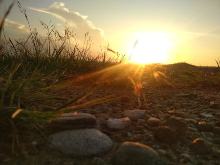 Sunrise one the mauliru kambera hills, east Sumbaの写真素材