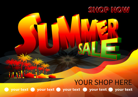 Banner sales for summerのイラスト素材