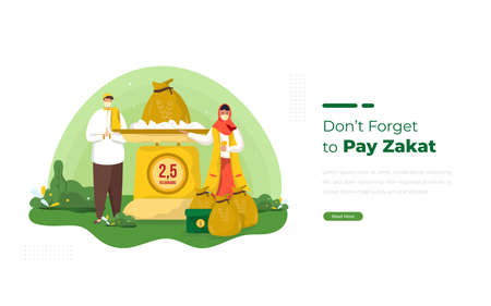 Muslim tradition of paying zakat in Ramadanのイラスト素材