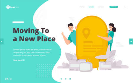 We move to new house illustration conceptのイラスト素材