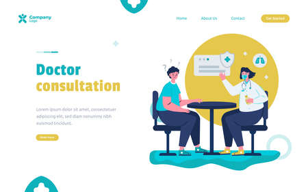 Flat design Doctor consultation medical healtcare conceptのイラスト素材