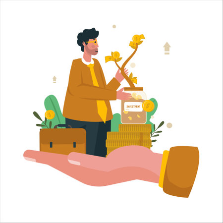 Business financial investment growth flat designのイラスト素材