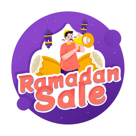 Announcing Ramadan sale promotion offer conceptのイラスト素材