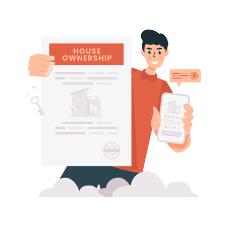 A man with home ownership letter to sell the house