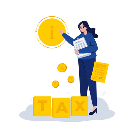 Tax service information center flat illustrationのイラスト素材