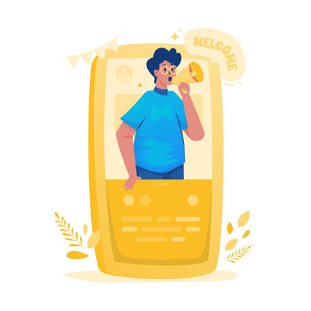 Welcome greeting announcement vector illustrationのイラスト素材