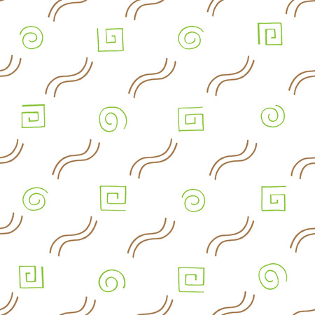 Seamless pattern colorful curlicues on white backgroundのイラスト素材