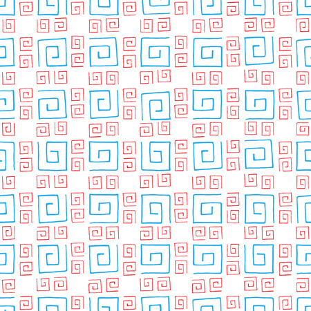 Seamless pattern colorful curlicues on white backgroundのイラスト素材