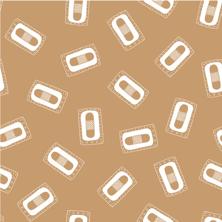 Seamless pattern of medical elements brown backgroundのイラスト素材