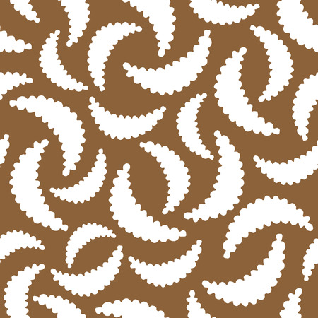 Seamless pattern of white hearts shapes on brown backgroundのイラスト素材
