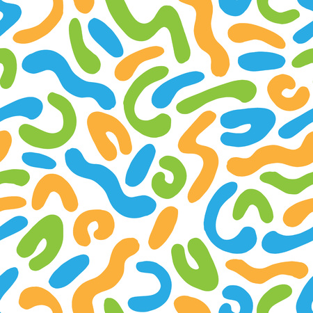 Seamless pattern colorful curl curve on white backgroundのイラスト素材