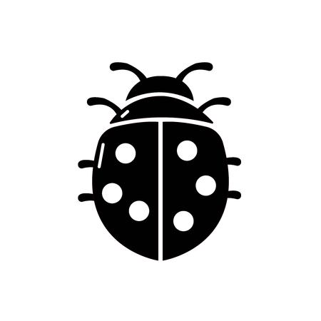 Ladybug or ladybird vector black icon isolated on white background. Vector illustration.のイラスト素材