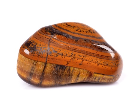 tiger eye ,mineral isolated on white background - semiprecious gem used for jewels の写真素材