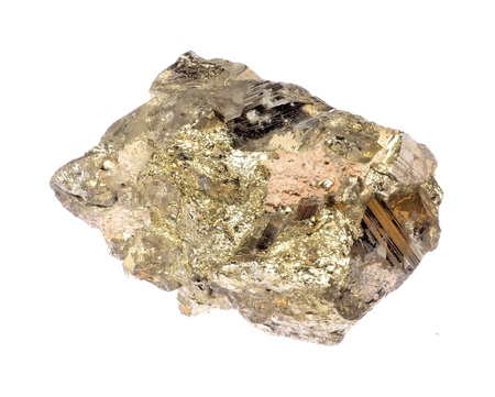 pyrite isolated on a white background の写真素材