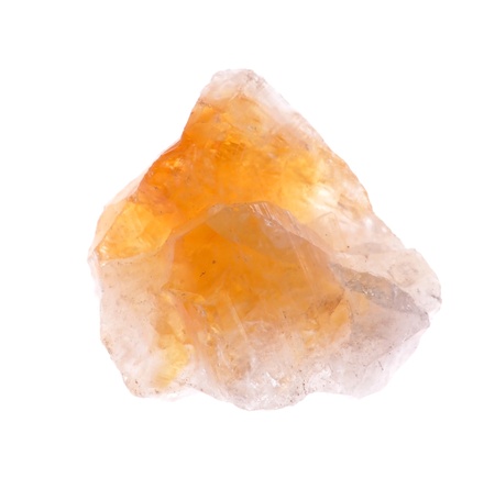 citrine gemstones pieces isolated on a white background  