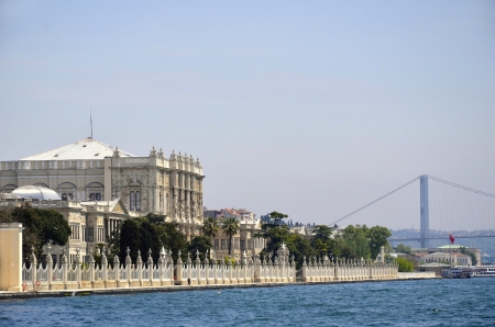 Dolmabahce palace Istanbul, Turkey view from the Bosphorusのeditorial素材