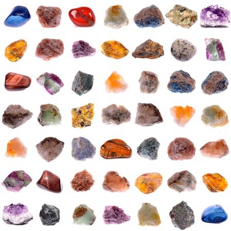 Mineral collection isolated on a white background