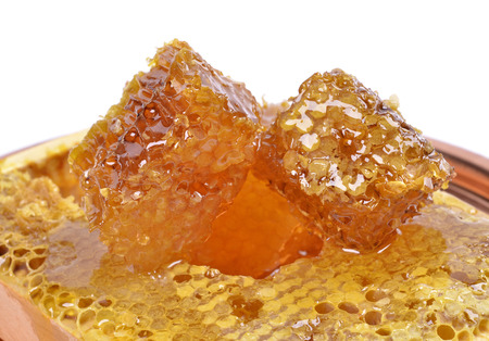 fresh honeycombs with honey の写真素材