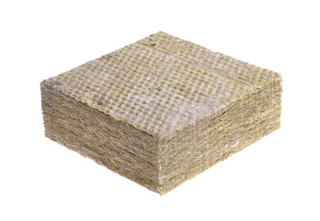 Thermal insulation  -mineral wool  isolated on white background の写真素材