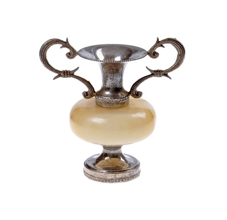 Retro candlestick onyx , isolated on white background.の写真素材