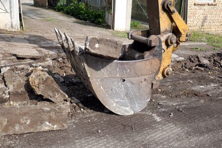 heavy duty excavator clear the ground place clean for constuctionの写真素材