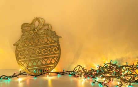 gold vintage retro decoration light new year happy